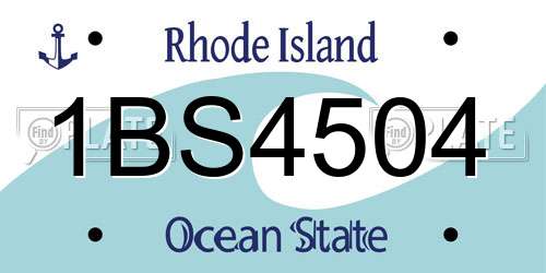 1BS4504 Rhode Island License Plate