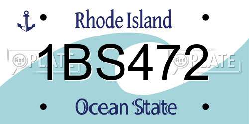 1BS472 Rhode Island License Plate
