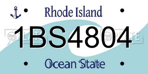 1BS4804 Rhode Island License Plate