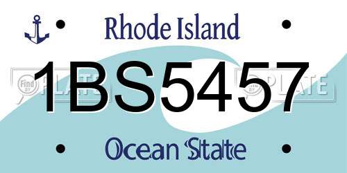 1BS5457 Rhode Island License Plate