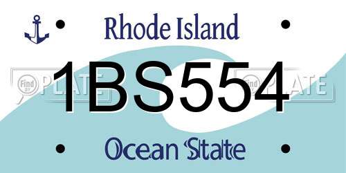1BS554 Rhode Island License Plate