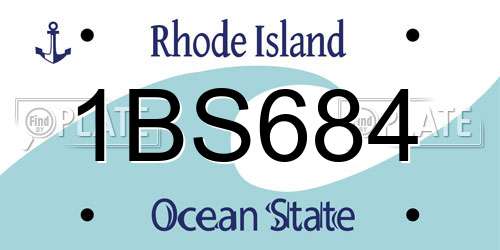 1BS684 Rhode Island License Plate