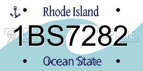 1BS7282 Rhode Island License Plate