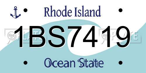 1BS7419 Rhode Island License Plate