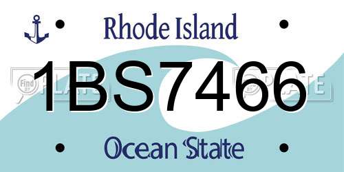 1BS7466 Rhode Island License Plate