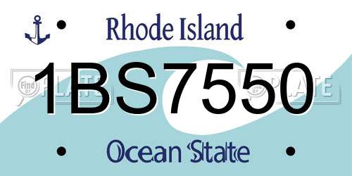 1BS7550 Rhode Island License Plate