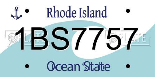 1BS7757 Rhode Island License Plate