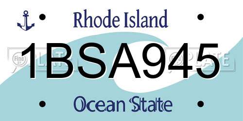 1BSA945 Rhode Island License Plate