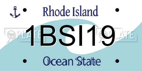 1BSI19 Rhode Island License Plate
