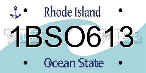 1BSO613 Rhode Island License Plate