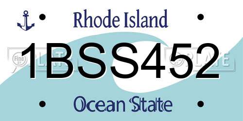 1BSS452 Rhode Island License Plate