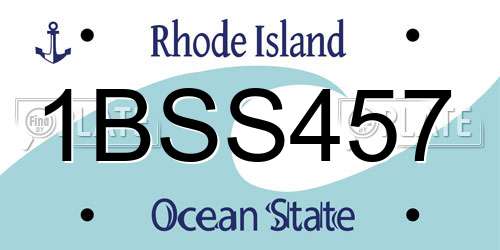 1BSS457 Rhode Island License Plate