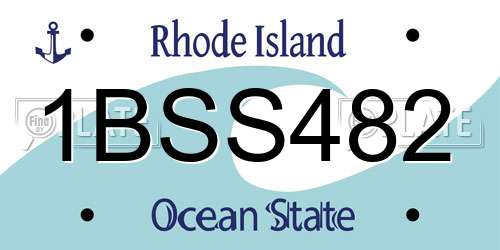 1BSS482 Rhode Island License Plate
