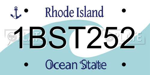 1BST252 Rhode Island License Plate