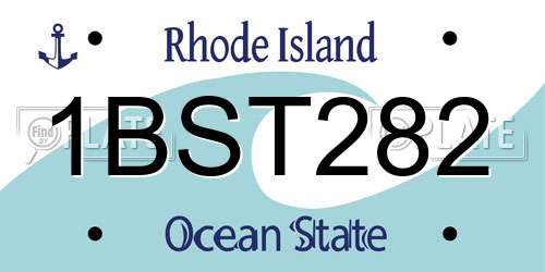 1BST282 Rhode Island License Plate