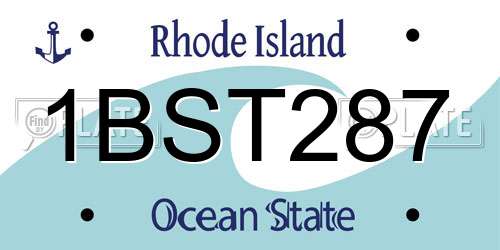 1BST287 Rhode Island License Plate