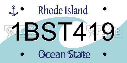 1BST419 Rhode Island License Plate