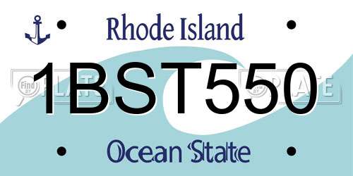 1BST550 Rhode Island License Plate