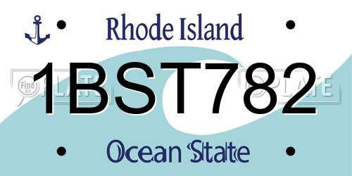 1BST782 Rhode Island License Plate