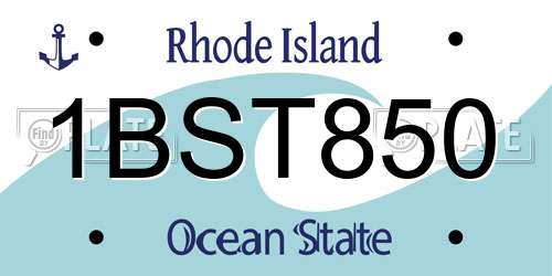 1BST850 Rhode Island License Plate