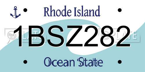 1BSZ282 Rhode Island License Plate
