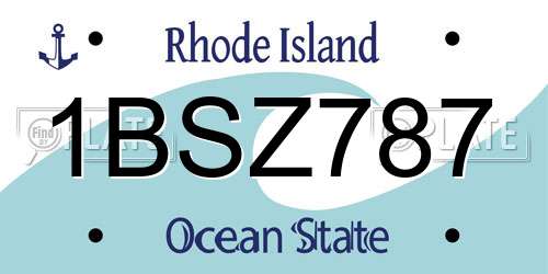 1BSZ787 Rhode Island License Plate