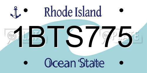 1BTS775 Rhode Island License Plate