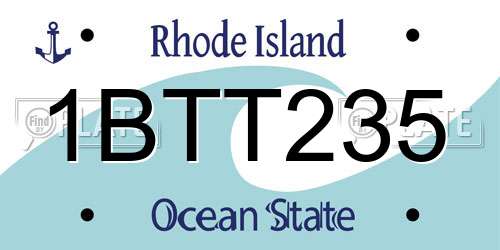 1BTT235 Rhode Island License Plate