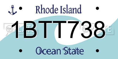 1BTT738 Rhode Island License Plate