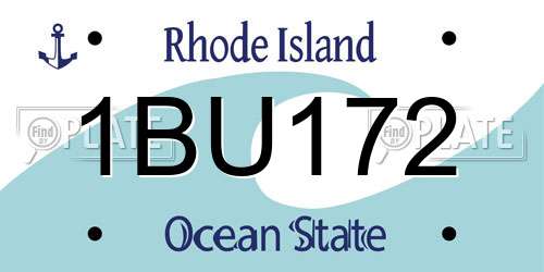 1BU172 Rhode Island License Plate
