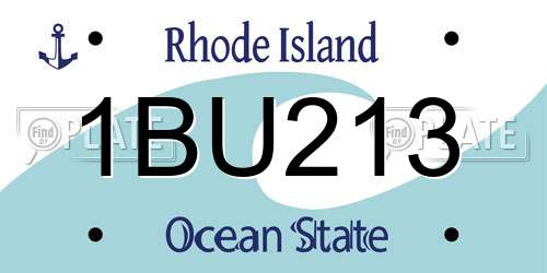 1BU213 Rhode Island License Plate