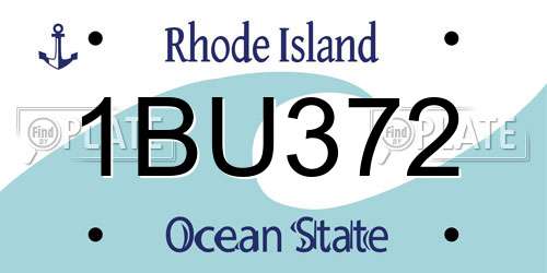 1BU372 Rhode Island License Plate