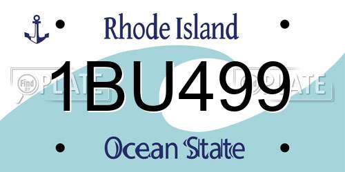1BU499 Rhode Island License Plate