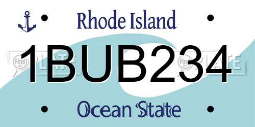 1BUB234 Rhode Island License Plate