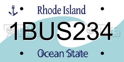 1BUS234 Rhode Island License Plate