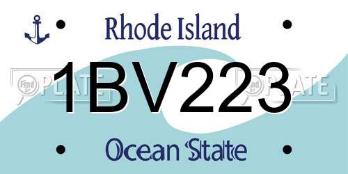 1BV223 Rhode Island License Plate