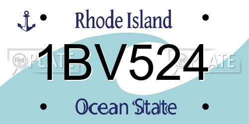 1BV524 Rhode Island License Plate