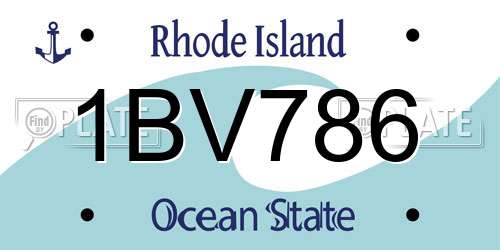 1BV786 Rhode Island License Plate