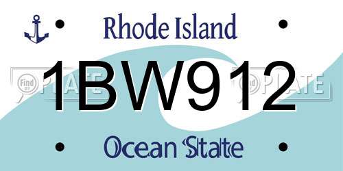 1BW912 Rhode Island License Plate