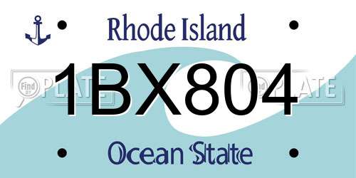 1BX804 Rhode Island License Plate