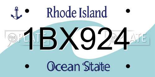 1BX924 Rhode Island License Plate