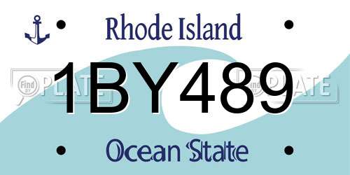 1BY489 Rhode Island License Plate