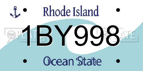 1BY998 Rhode Island License Plate