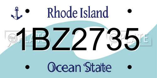 1BZ2735 Rhode Island License Plate