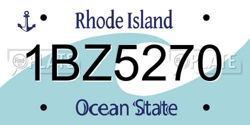 1BZ5270 Rhode Island License Plate