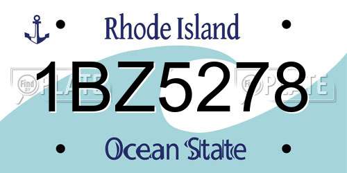 1BZ5278 Rhode Island License Plate