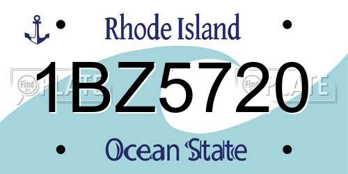 1BZ5720 Rhode Island License Plate