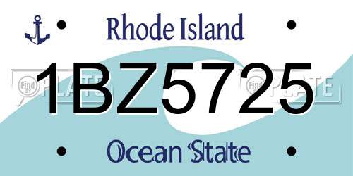 1BZ5725 Rhode Island License Plate
