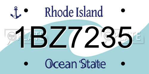 1BZ7235 Rhode Island License Plate