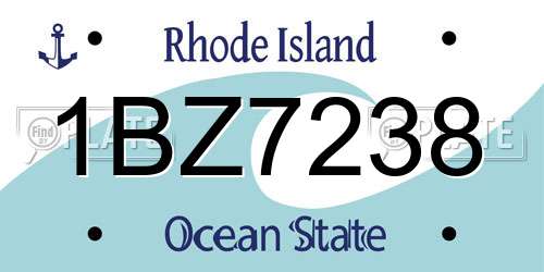 1BZ7238 Rhode Island License Plate
